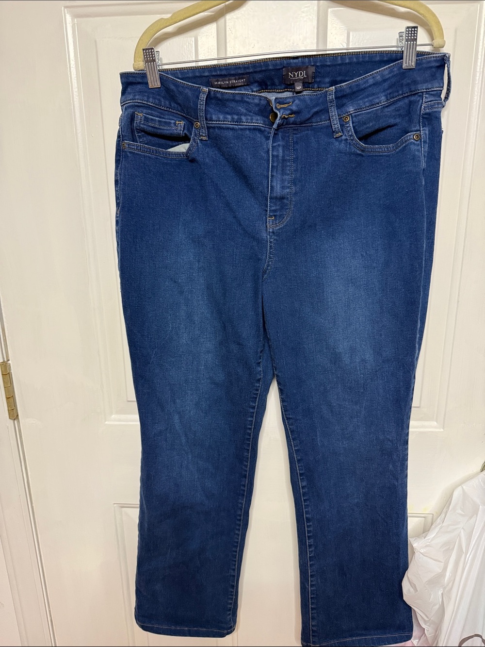 NYDJ Women’s 16 petite Dark Wash Stretch Jeans 38” length, 38”26” inseam